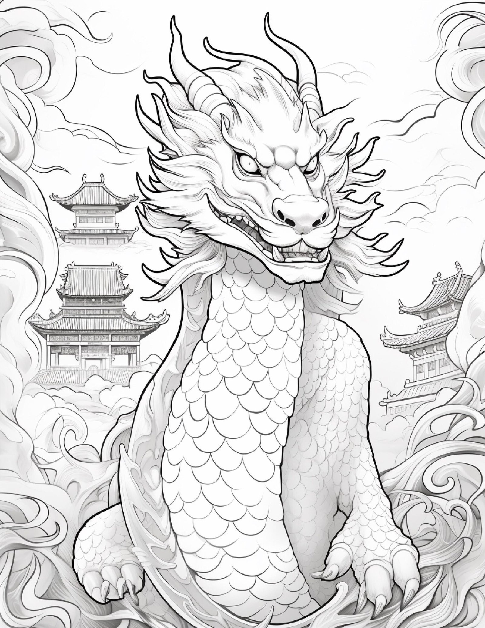 Bold Easy Dragon Coloring Book | 200 Pages | Fantasy Art (Digital Download) - Image 5