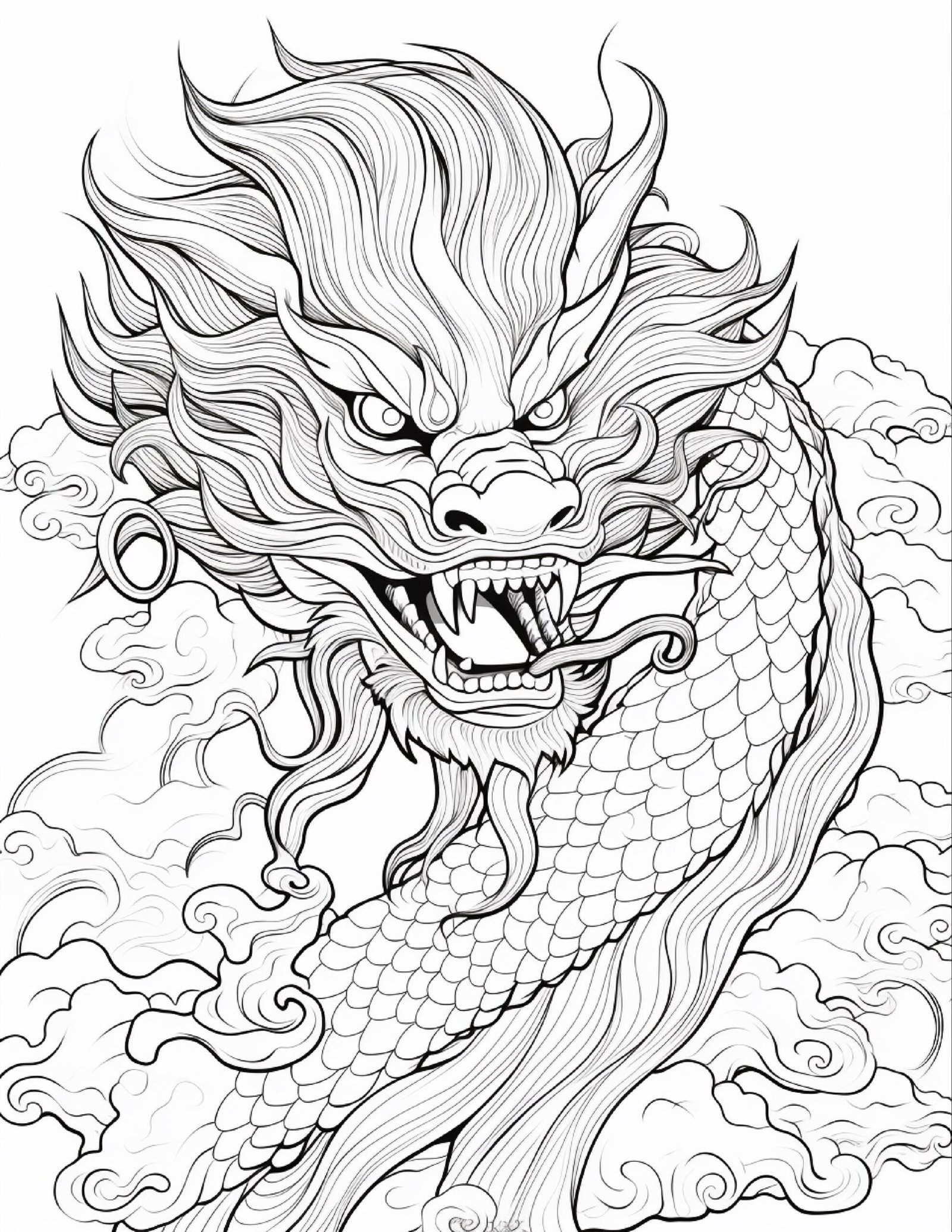 Bold Easy Dragon Coloring Book | 200 Pages | Fantasy Art (Digital Download) - Image 3