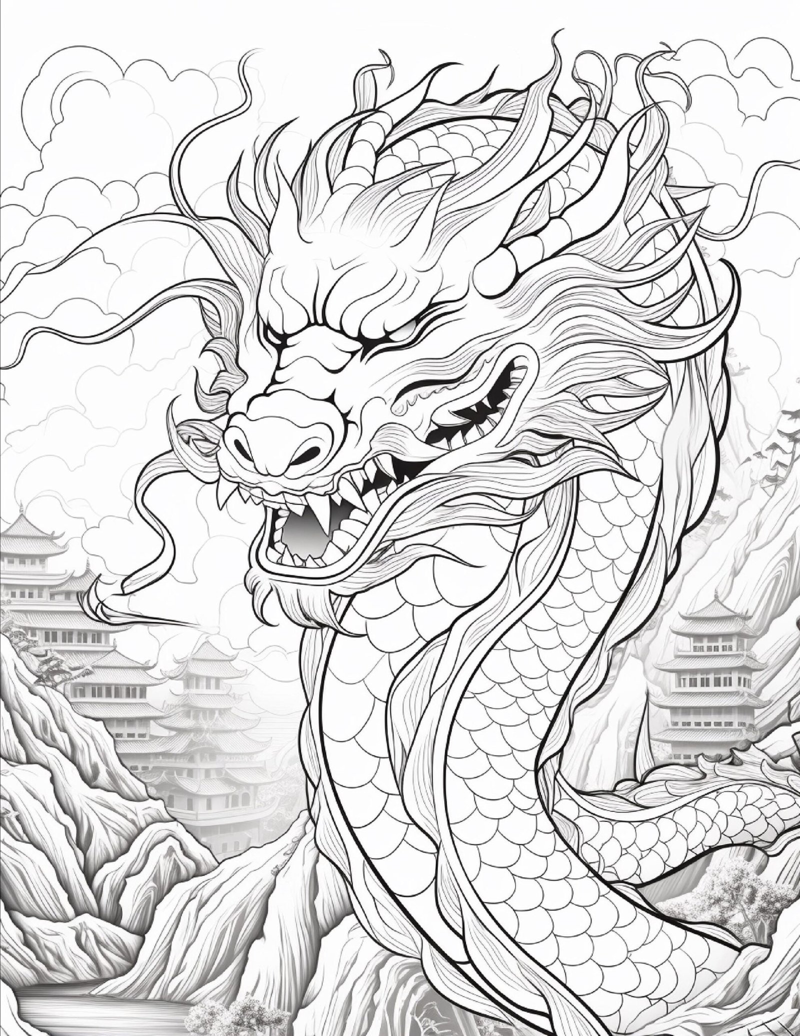 Bold Easy Dragon Coloring Book | 200 Pages | Fantasy Art (Digital Download) - Image 6