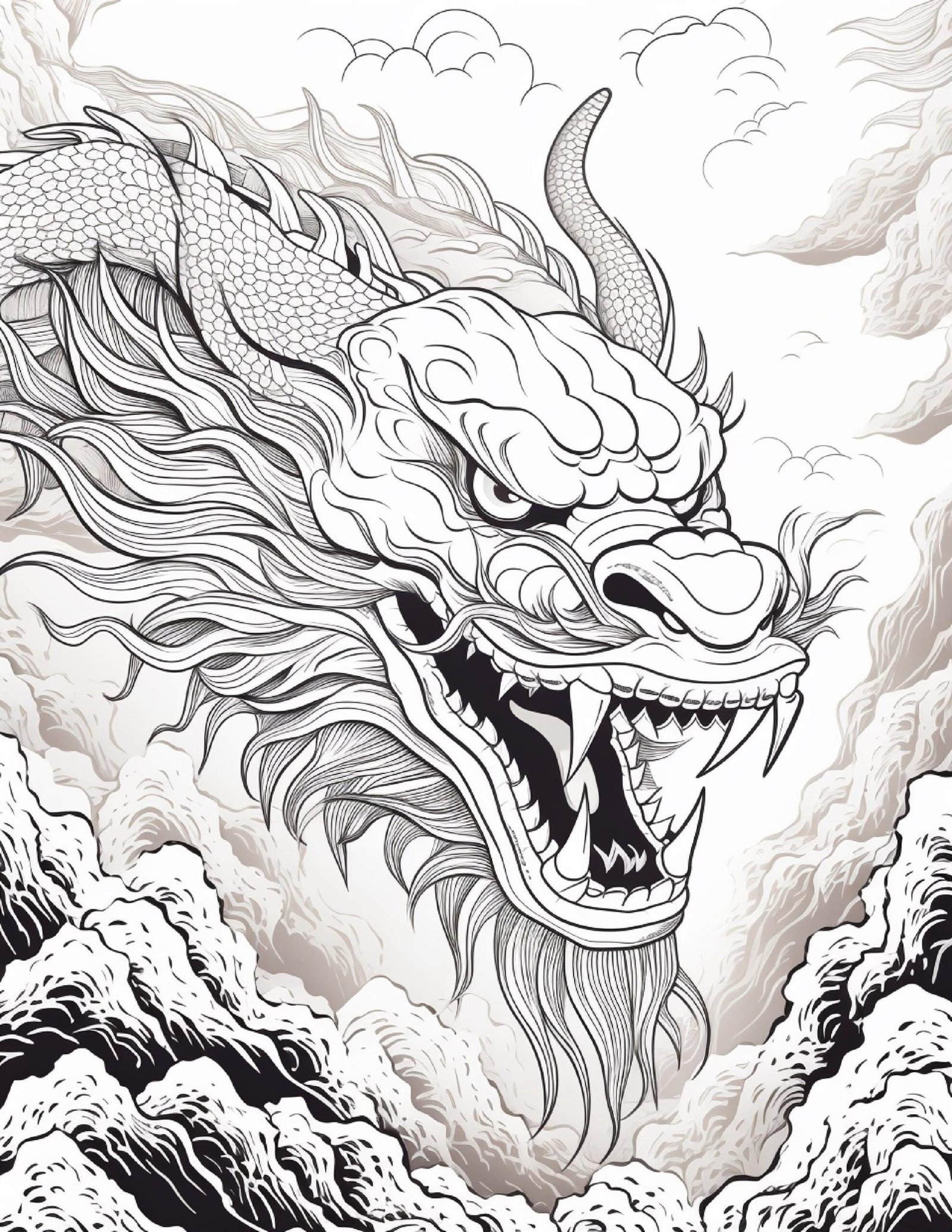 Bold Easy Dragon Coloring Book | 200 Pages | Fantasy Art (Digital Download) - Image 2