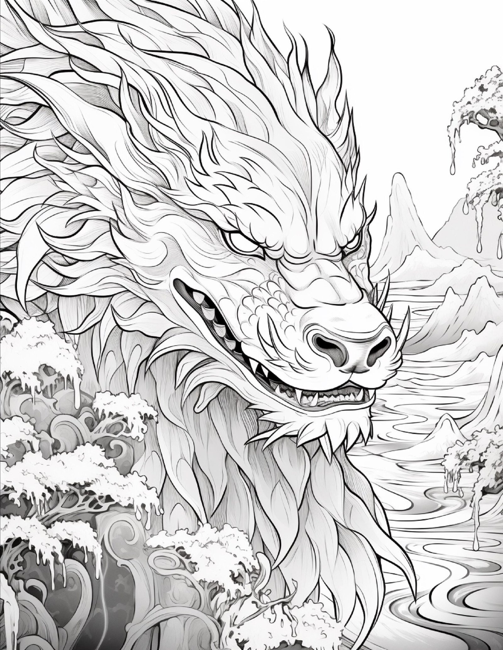 Bold Easy Dragon Coloring Book | 200 Pages | Fantasy Art (Digital Download) - Image 9