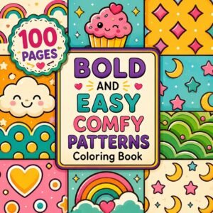100 Cozy Space Coloring Pages | Bold Easy Kawaii Patterns (Digital Download)