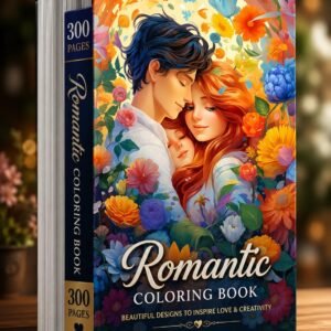 Romantic Couples Coloring Book | 300 Pages Floral Illustrations (Digital Download)