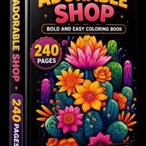 Bold & Easy Shop Coloring Book | 240 Pages Cozy Designs (Digital Download)