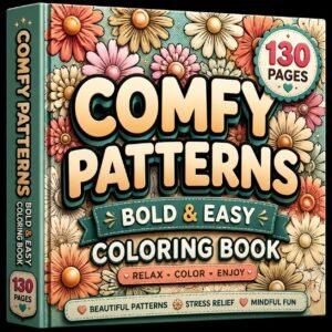 Bold Floral Pattern Coloring Book | 130 Pages, Adult Relaxation (Digital Download)