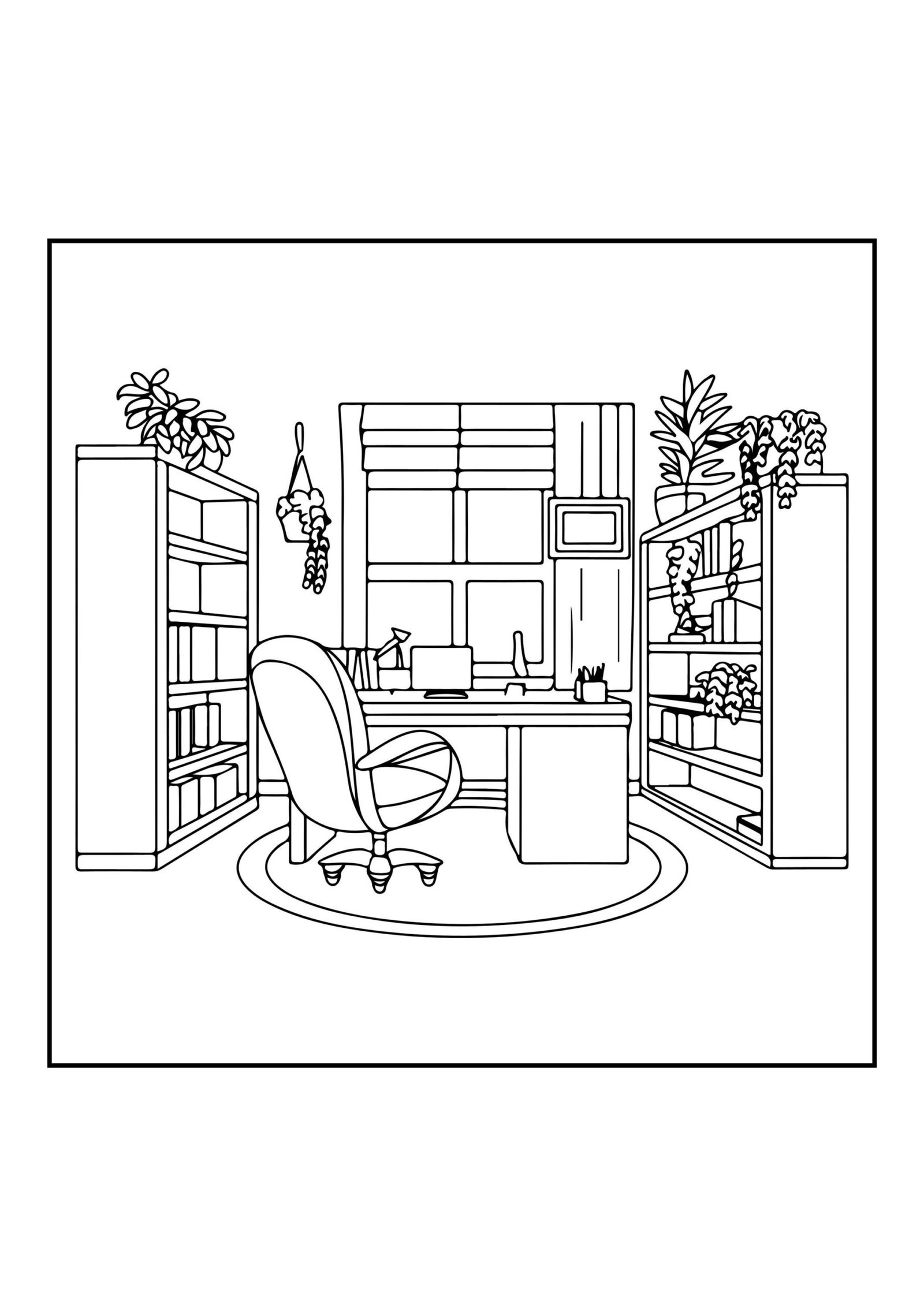 Cozy Spaces Coloring Book | 54 Home Interiors (Digital PDF) - Image 4