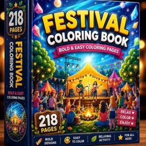 Festival Coloring Book | 218 Bold Easy Pages (Digital Download)