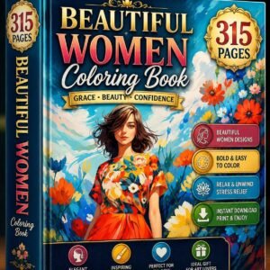 315-Page Women Coloring Book | Bold Easy Designs (Digital Download)