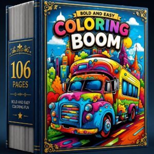 School Bus Coloring Book | Bold Easy Vehicle Pages | Kids Printable PDF (106 Pages)