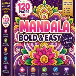 Mandala Coloring Book | 120 Bold Floral Pages (Digital Download)