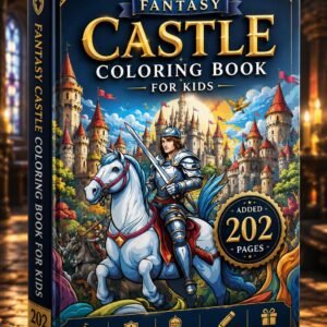 Fantasy Castle Coloring Book for Kids | 202 Pages, Knights, Magic (Digital Download)