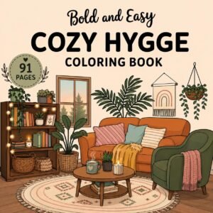 Cozy Hygge Coloring Book | 91 Pages Relaxing Home Scenes (Digital PDF Download)