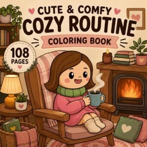Cozy Routine Coloring Book | 108 Pages Relaxing Scenes (Digital PDF)