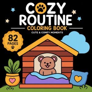 Cozy Routine Coloring Book | 82 Pages Animals, Comfy Scenes (Digital PDF)