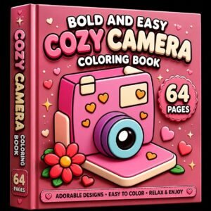 Cozy Camera Coloring Book | Bold Easy Kawaii Designs (Digital Download)