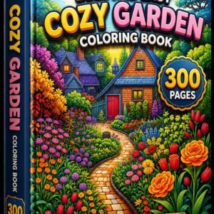 Cozy Garden Coloring Book | Bold, Easy Illustrations, 300 Pages (Digital Download)