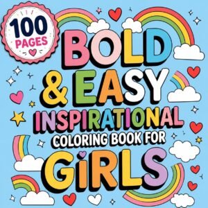 Inspirational Coloring Book for Girls | Bold Easy Designs, Positive Affirmations (Printable PDF)