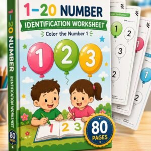 Number Identification Worksheet | Preschool Math Activity, Coloring Pages (PDF Download)