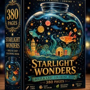Starlight Wonders Coloring Book: 380 Pages Fantasy Aquarium Art (Digital Download)
