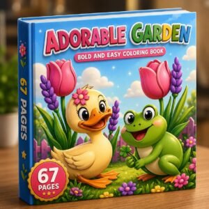 Adorable Garden Coloring Book | Animals, Flowers, Scenes (67 Pages PDF)