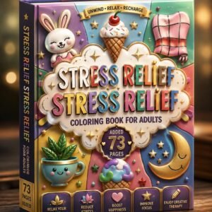 Adult Coloring Book: 73 Pages for Stress Relief, Mindfulness (PDF Download)