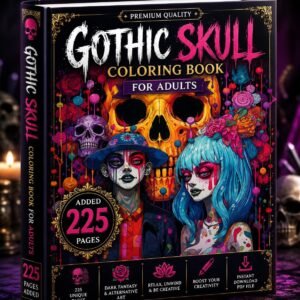Gothic Skull Coloring Book for Adults | 225 Dark Fantasy Pages (Digital Download)