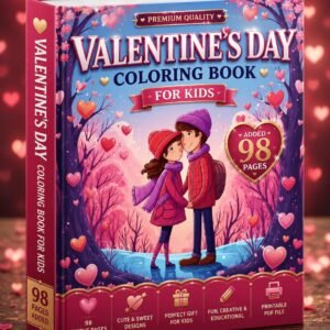 Valentine's Day Coloring Book for Kids | 98 Love Pages (Printable PDF)