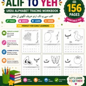 Urdu Alphabet Tracing Workbook | Alif to Yeh Letter Writing Practice (PDF Download)
