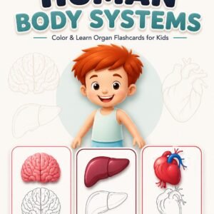Human Body Organ Coloring Cards | Brain, Liver, Heart Anatomy Flashcards (Digital Download)