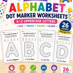 Uppercase Alphabet Dot Marker Mats | A-Z Letter Dab Activity (PDF Download)