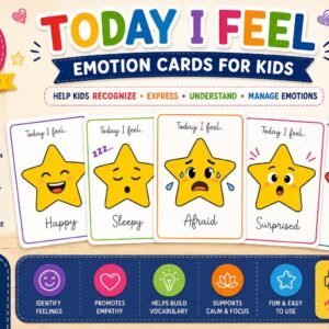 Kids Emotion Cards | SEL Feelings Flashcards, Calm Corner Printable (PDF)
